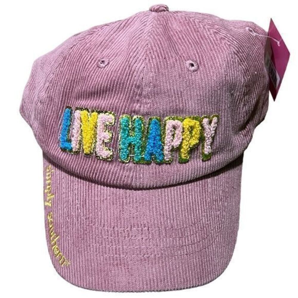 NWT Simply Southern Women’s “Live Happy” Corduroy Hat‎ Adjustable